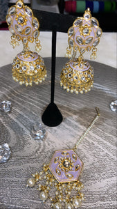 Kimat Kundan Earrings and tikka set